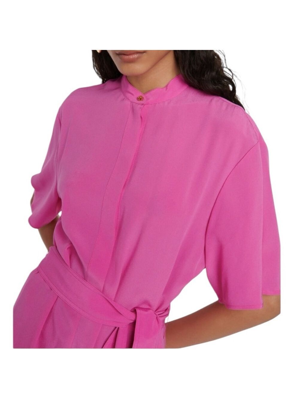 Stella McCartney Pink Asymmetrical Silk Midi Dress Size 4 (42) - Picture 2 of 11